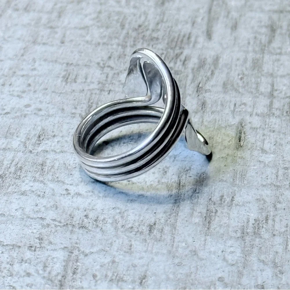 Sterling Silver 925 Artisan Triple Band Hammered Statement Ring